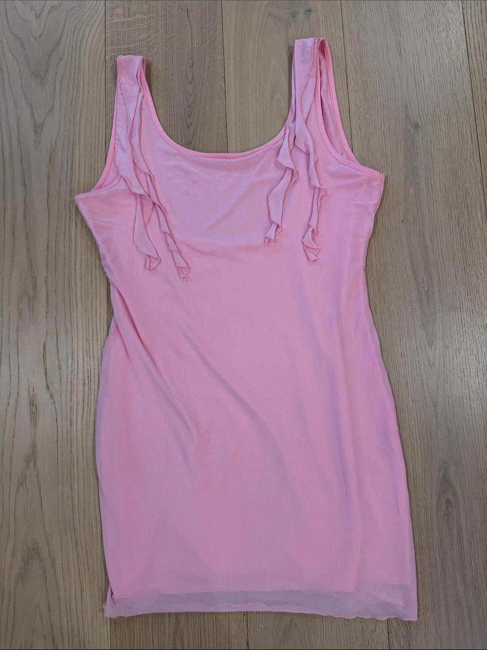 Pink Ruffle Strap Tank Dress size XL